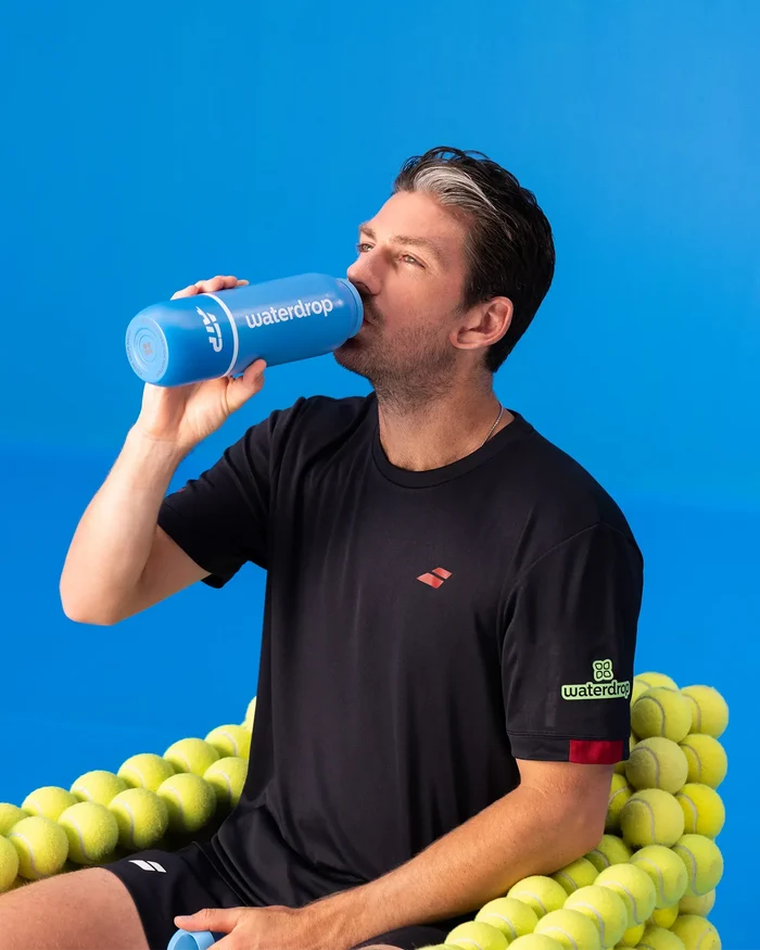 Waterdrop Official ATP Tour All Purpose Thermo - 1L - Hardcourt Blue Water bottle