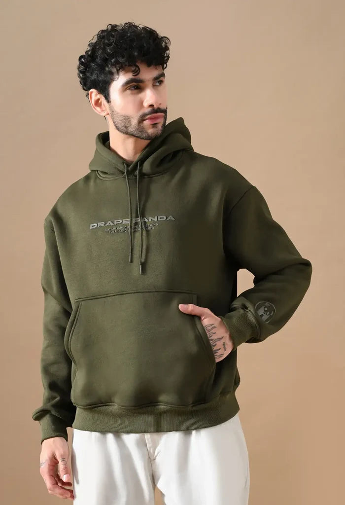 Olive Green Men's Pullover Hoodies for Men