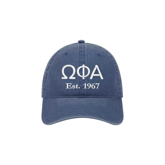 Omega Phi Alpha Beach Washed Hat