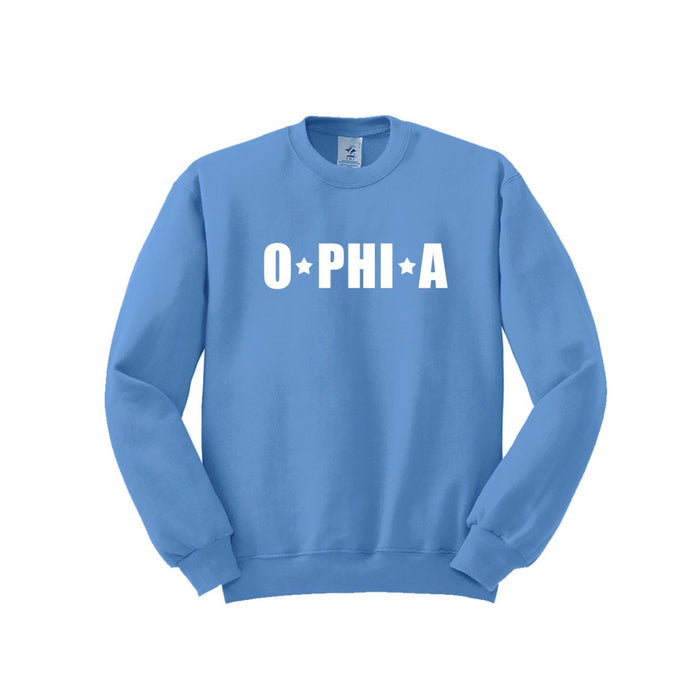 Omega Phi Alpha Crewneck Sweatshirt - OPhiA Stars Logo