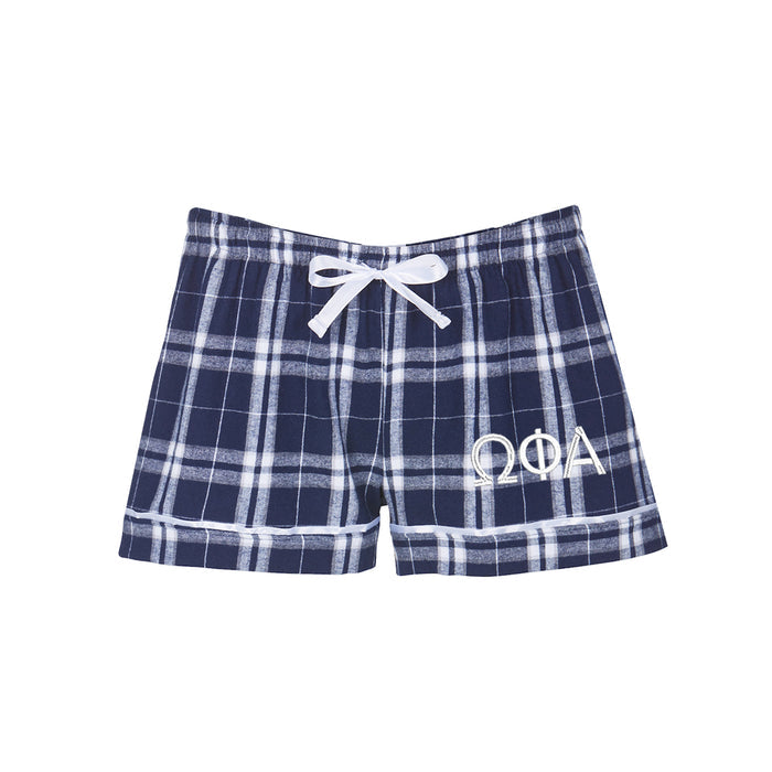 Omega Phi Alpha Flannel Boxer Shorts - OPhiA Sorority Boxers