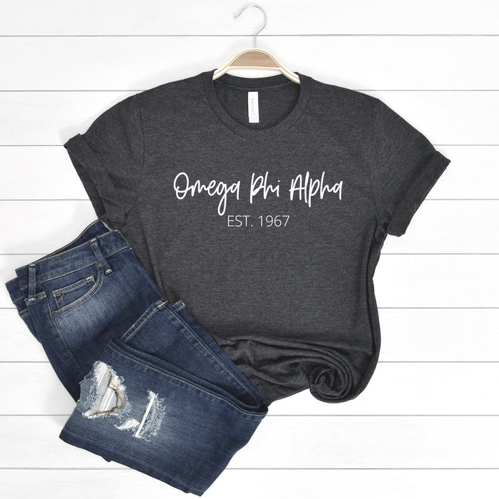 Omega Phi Alpha Short Sleeve T-Shirt - Golden Tee