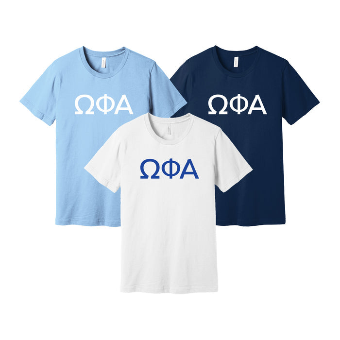 Omega Phi Alpha Short Sleeve T-Shirt - OPhiA Sorority Letters Tee