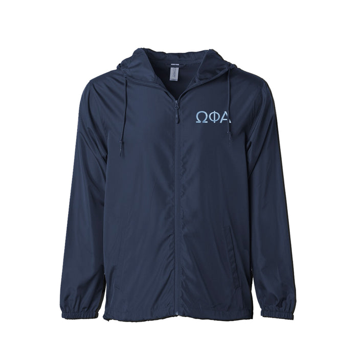 Omega Phi Alpha Windbreaker Full Zip Jacket