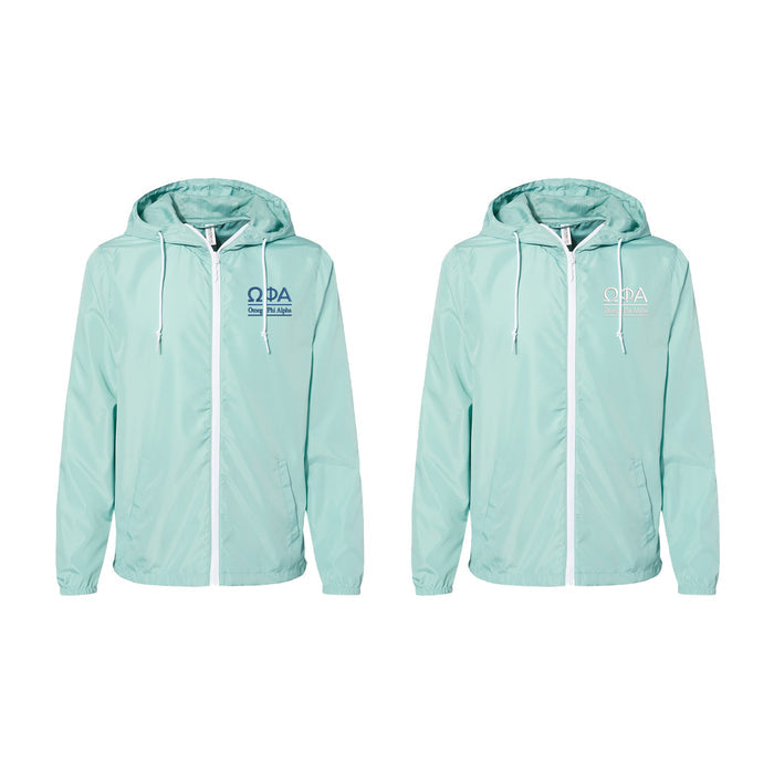 Omega Phi Alpha Windbreaker Full Zip Jacket