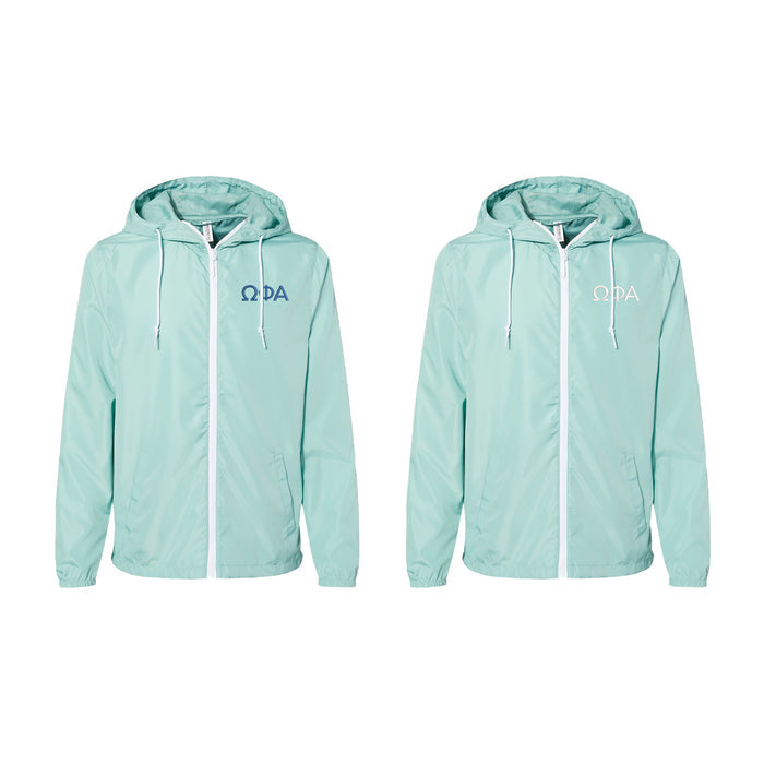 Omega Phi Alpha Windbreaker Full Zip Jacket