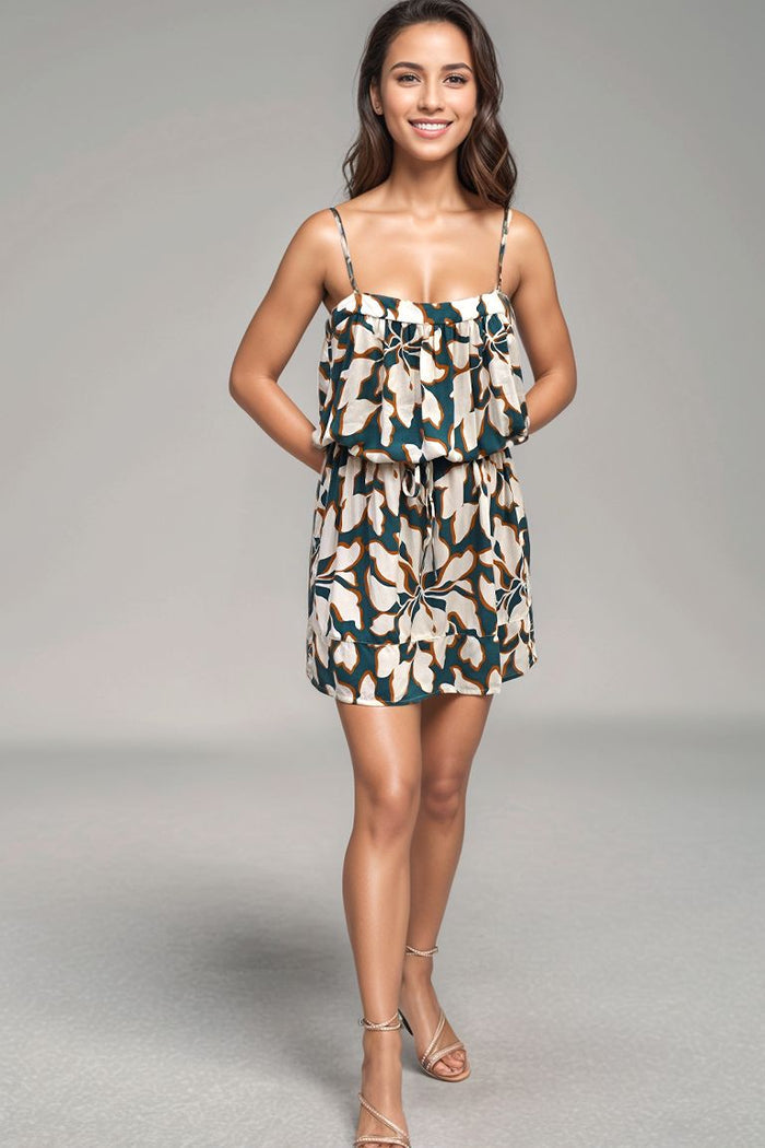 Orlina Mini Dress - Bloomtide Petrol
