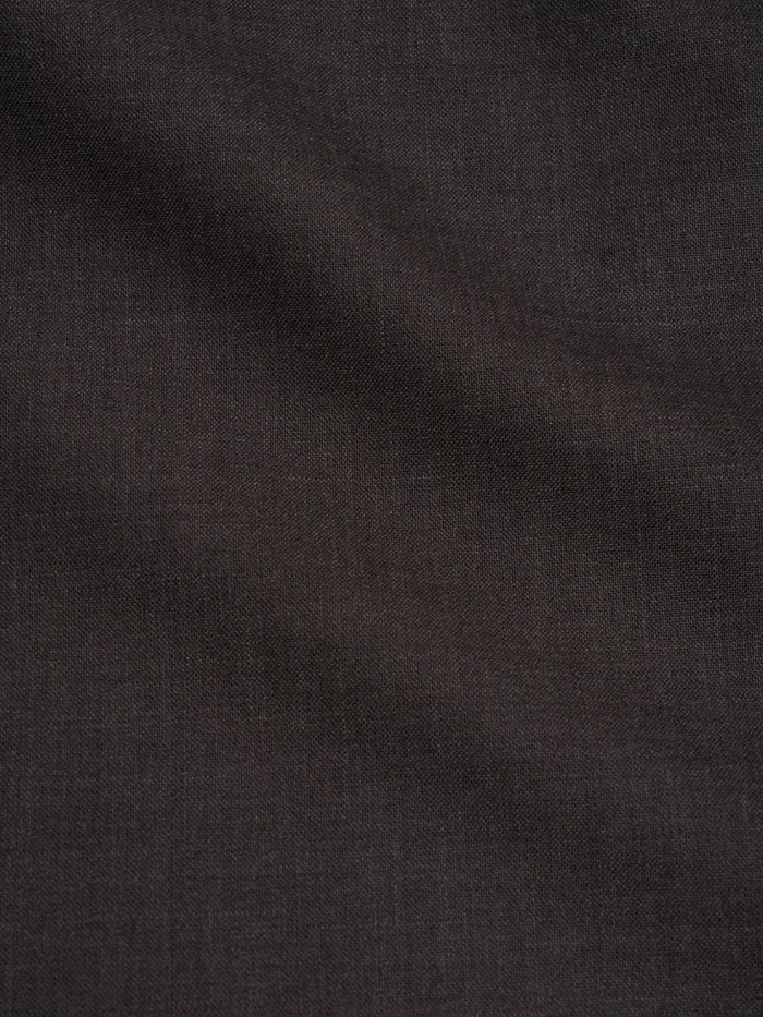Close-up of brown tropical wool fabric used on Orsman trousers