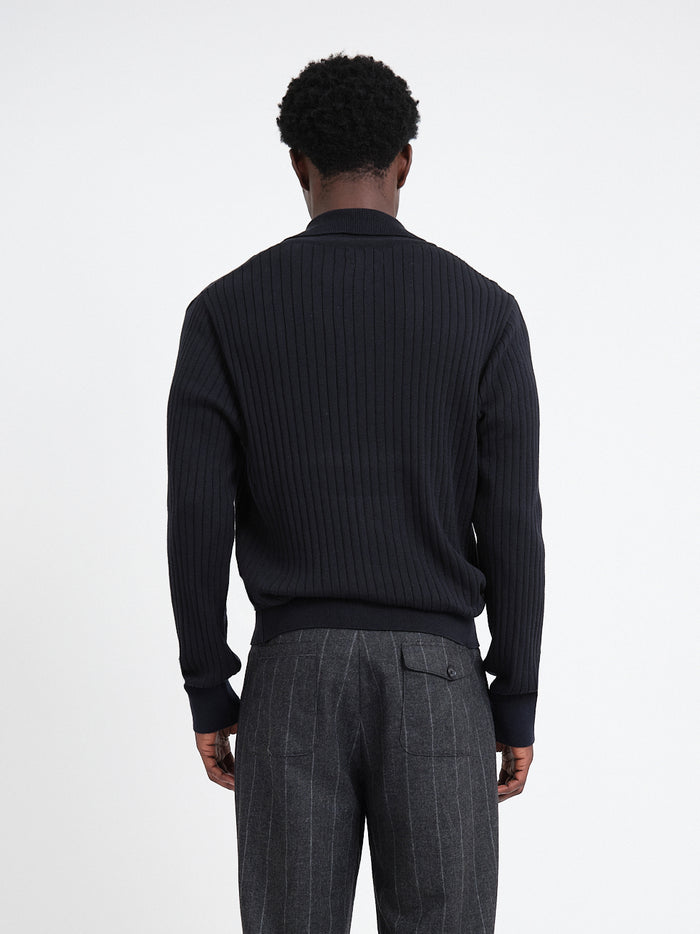 Pablo Knitted Polo Shirt Eversley Navy