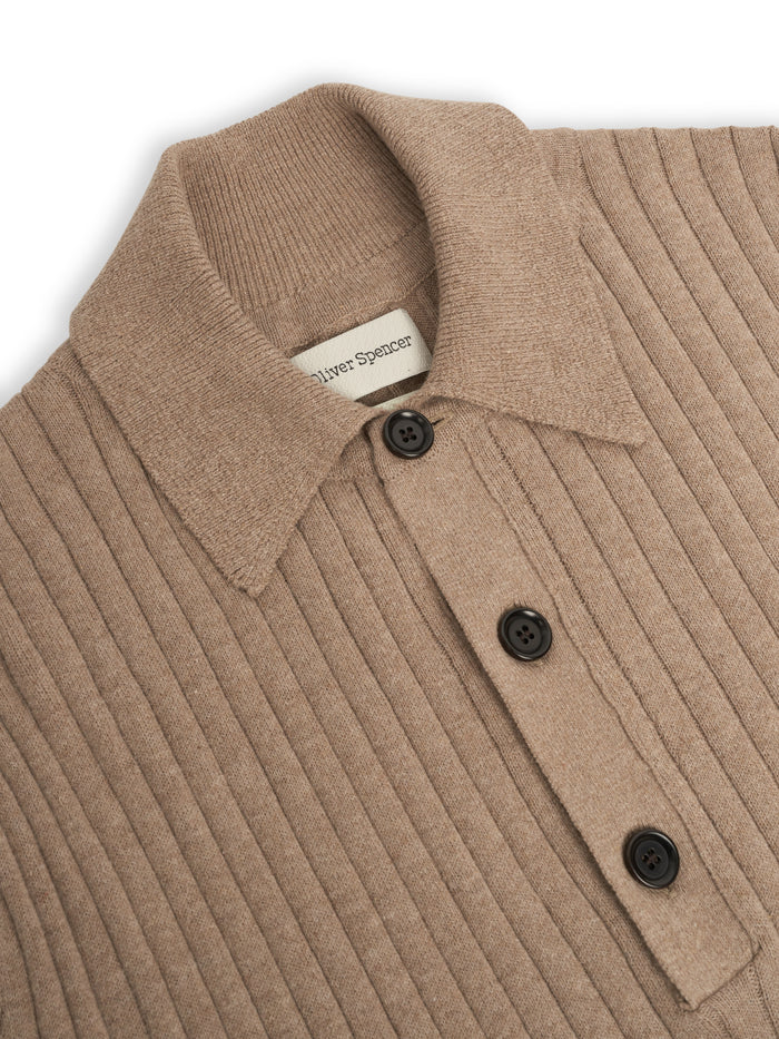 Pablo Knitted Polo Shirt Eversley Sand