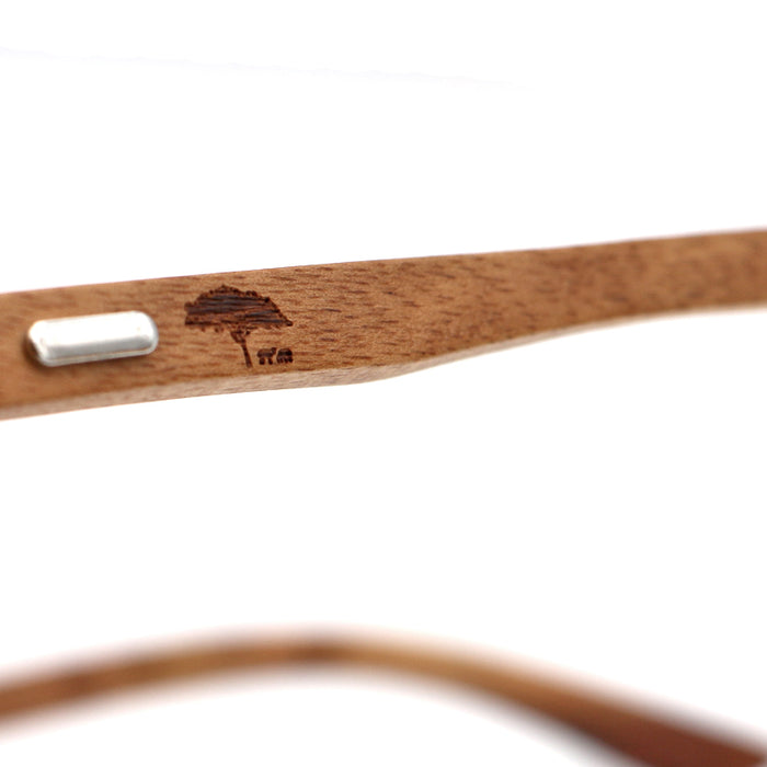 Pailaka Koa Sunglasses - Mirror Lens Silver Frame