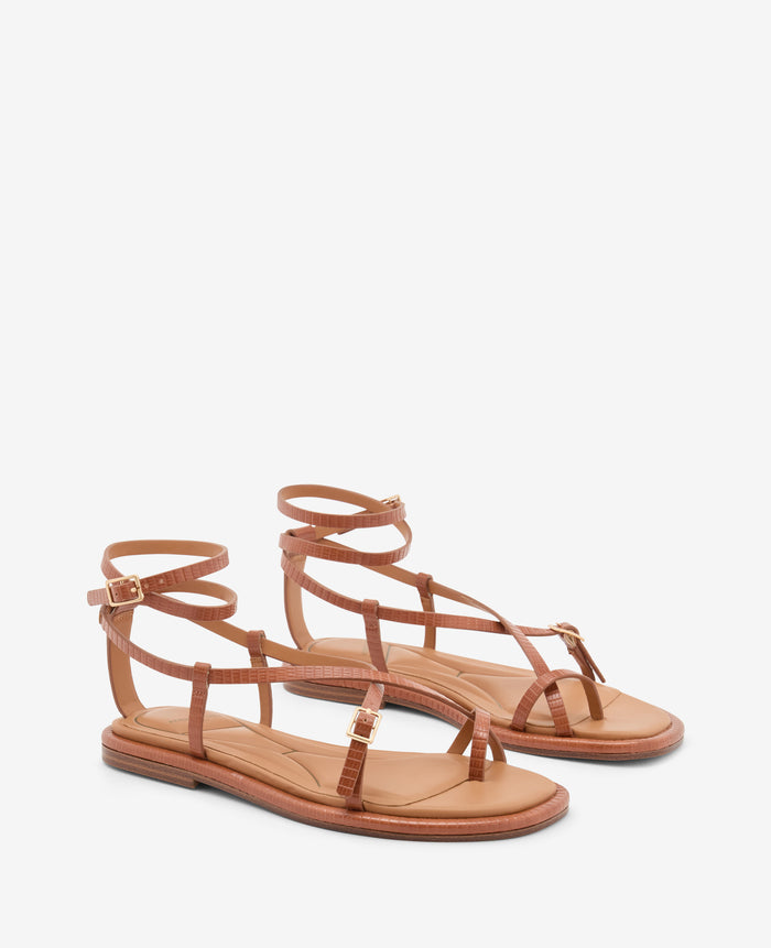 Paros Embossed Lizard Sandal