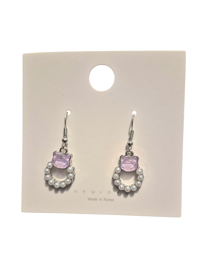 Pearl bear earrings