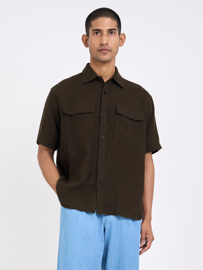 Penryn Short Sleeve Shirt (Loose Fit) Coney Brown