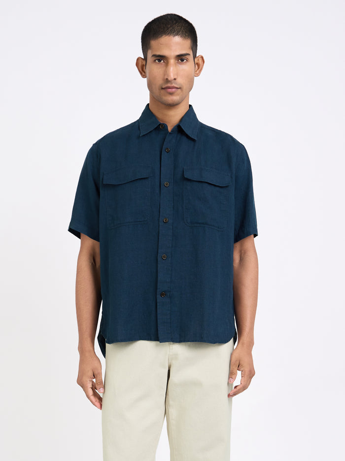 Penryn Short Sleeve Shirt (Loose Fit) Coney Navy