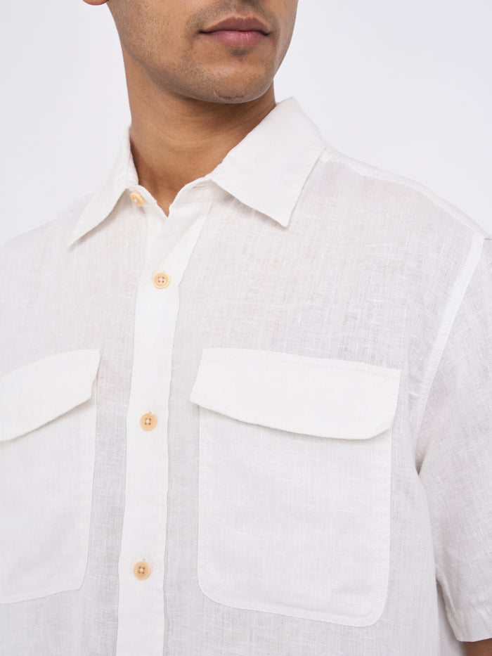 Penryn Short Sleeve Shirt (Loose Fit) Perkins White