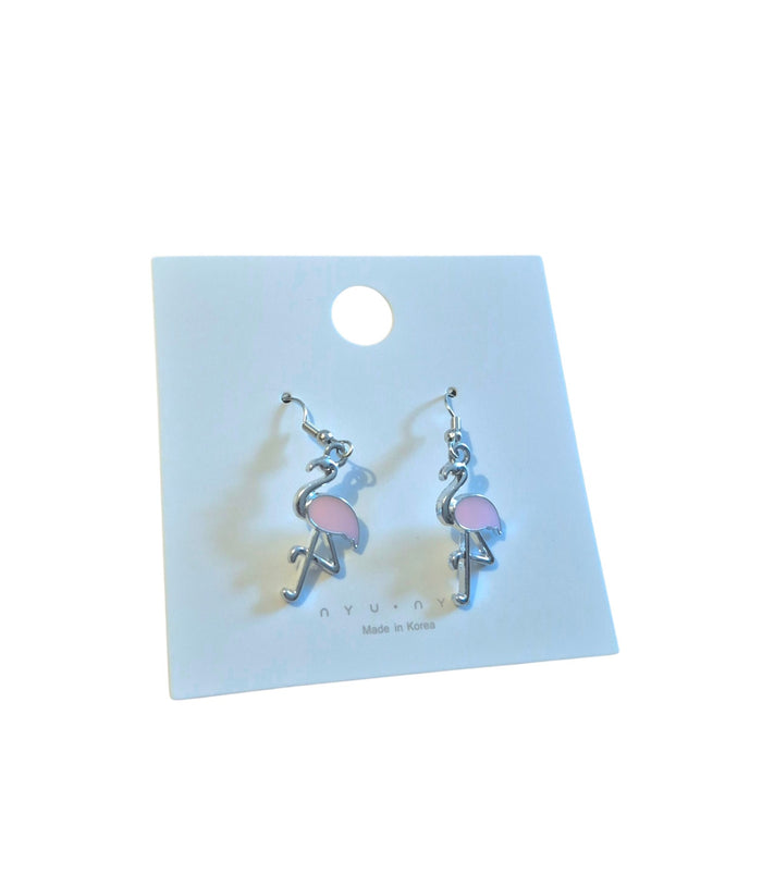 Pink flamingo earrings