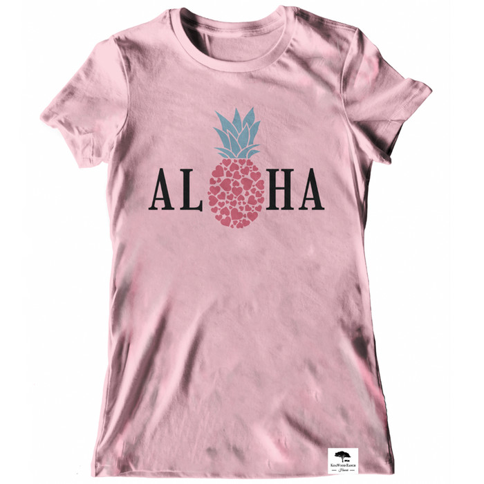 Pink Pineapple Aloha Short Sleeve Tee - Pink
