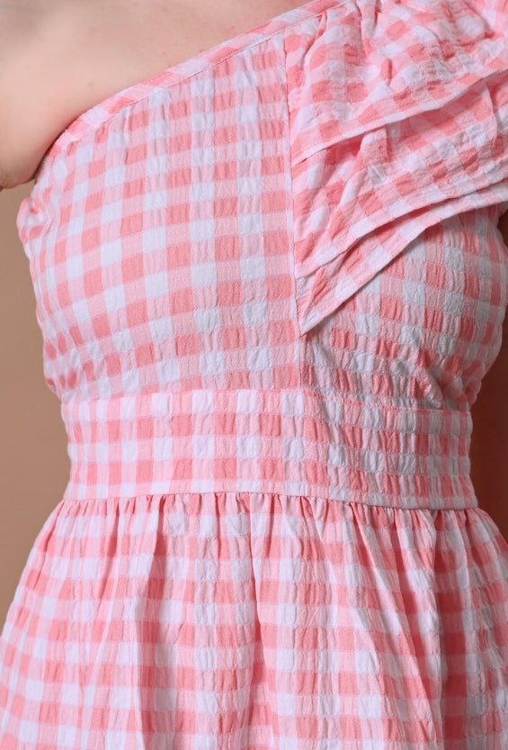 Pink Sleeveless Women's Tiered Dresses | 100% Cotton for Women