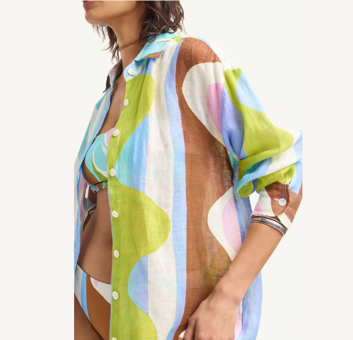 Playa Boyfriend Shirt in Coast Colorblock