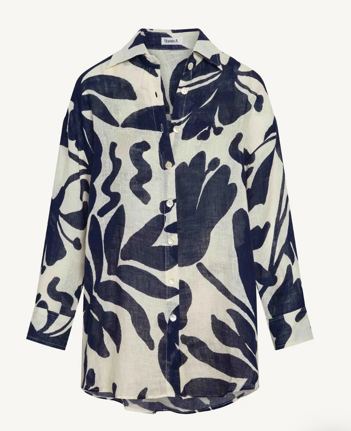 Playa Boyfriend Shirt in Night Flower