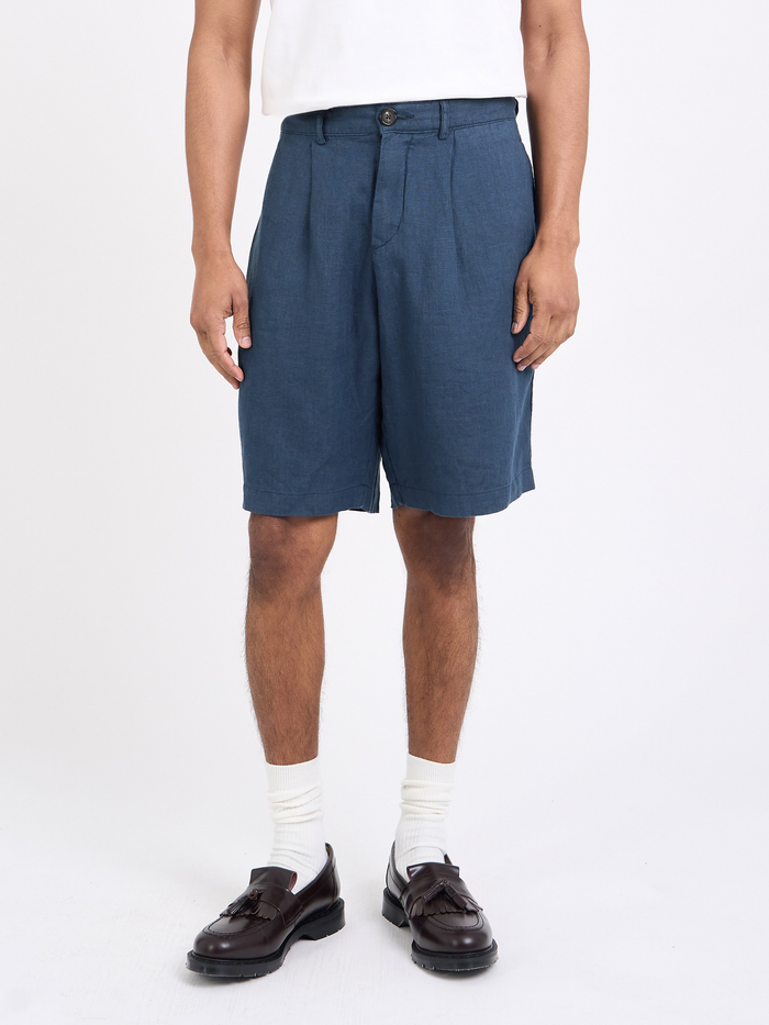 Pleated Shorts Coney Navy