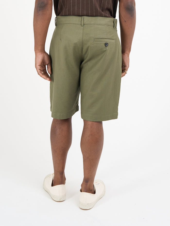 Pleated Shorts Eastman Green