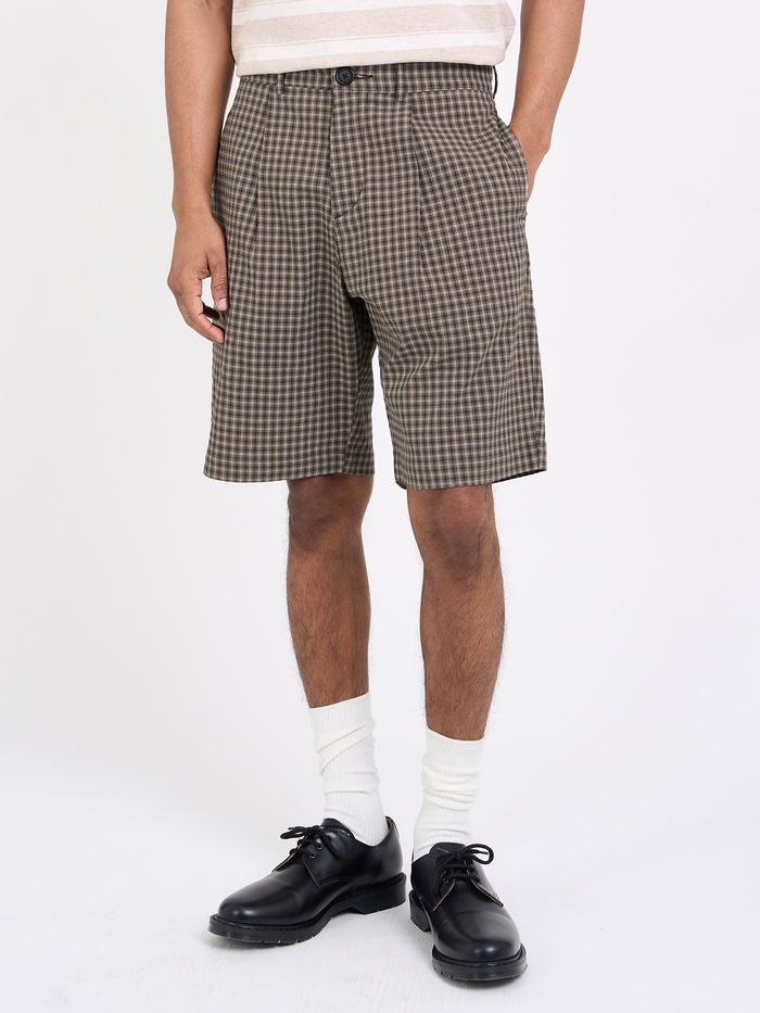 Pleated Shorts Leaman Brown