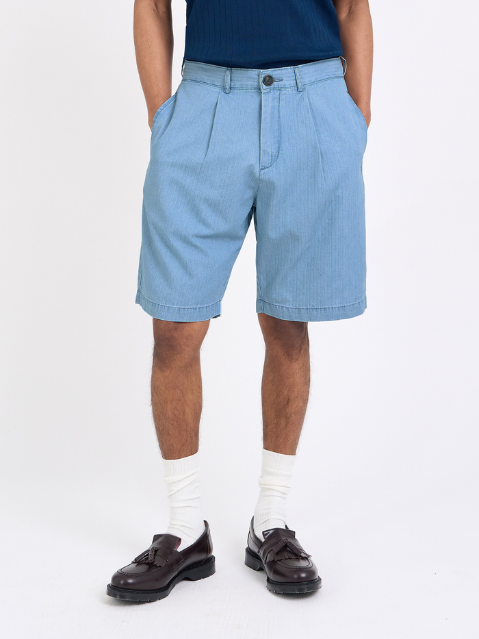 Pleated Shorts Marden Indigo