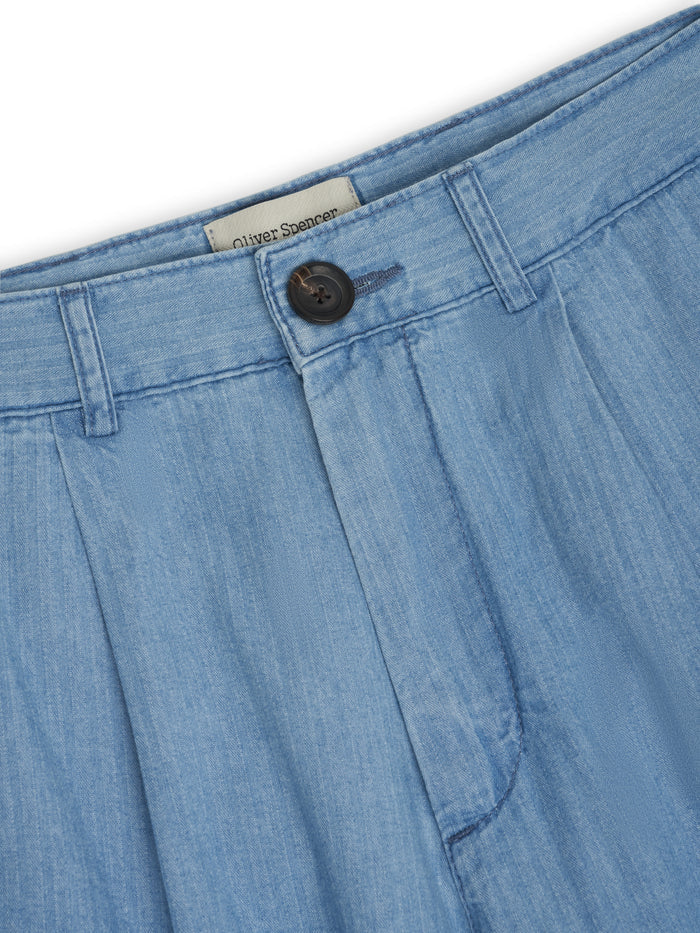 Pleated Shorts Marden Indigo