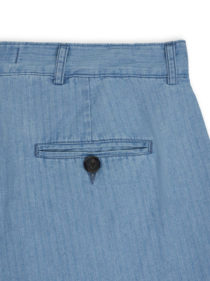 Pleated Shorts Marden Indigo