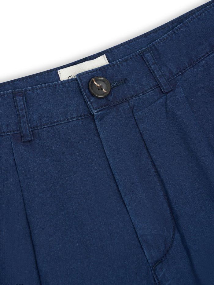Pleated Shorts Wylie Indigo Rinse