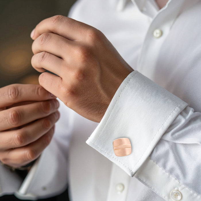 Polished Rose Gold plated Cufflinks