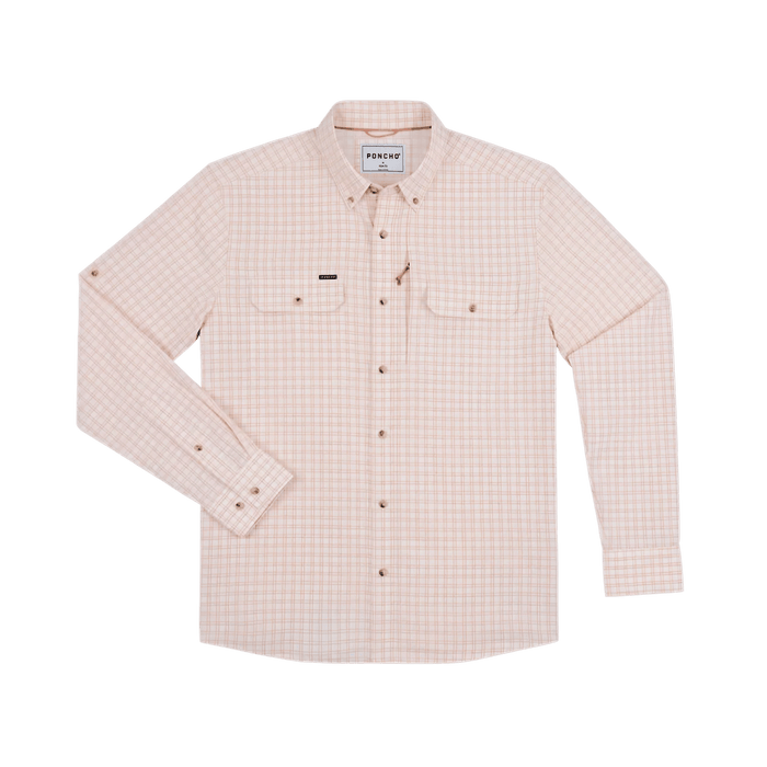 Poncho The Roux Poncho Red and Cream Plaid / XL Men's Long Sleeve Button Down Shirts Rivers and Glen Trading Co