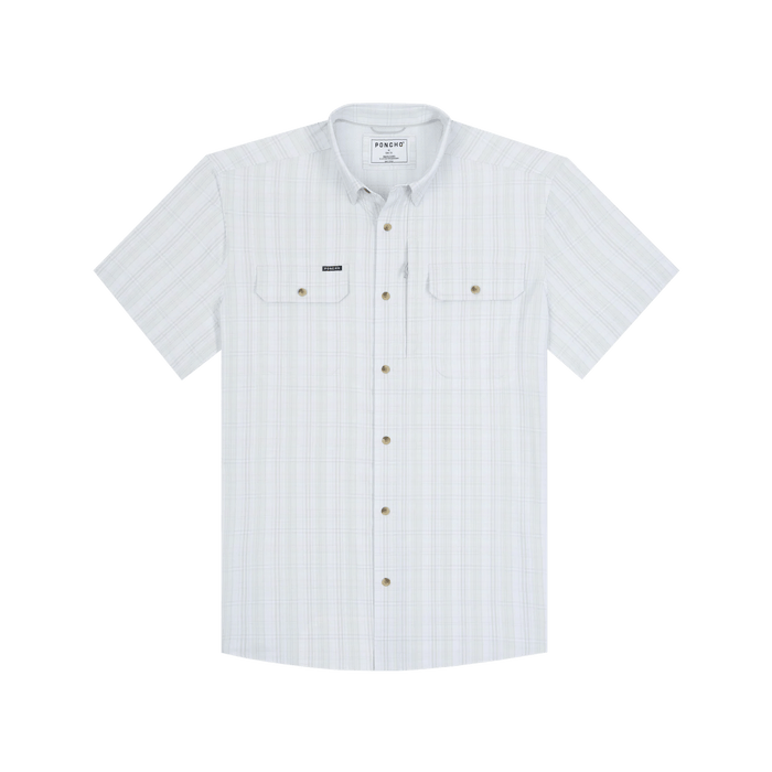 Poncho The Santa Rosa Poncho Light Grey and Green Plaid / L Men's Short Sleeve Button Down Shirts Rivers and Glen Trading Co