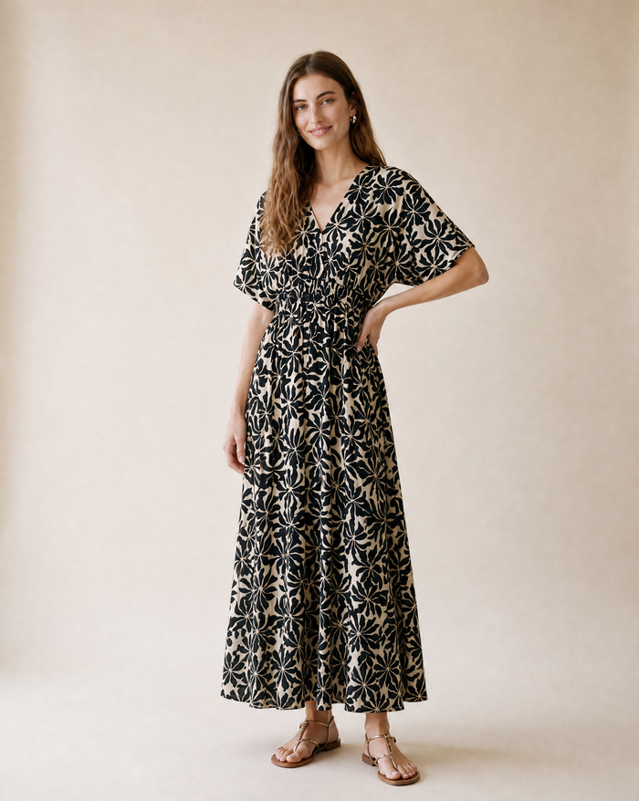 Poppy Maxi Dress - Aloha Black