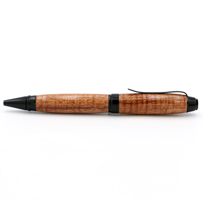 Premium Curly Hawaiian Koa Cigar Pen - Black - Front View