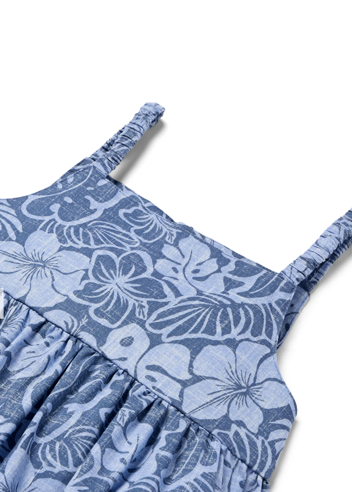Puamana Girls Sundress - Blue Horizon - Close-Up