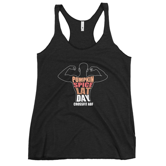 Pumpkin Spice Lat Day (White) - Women's Racerback Tank