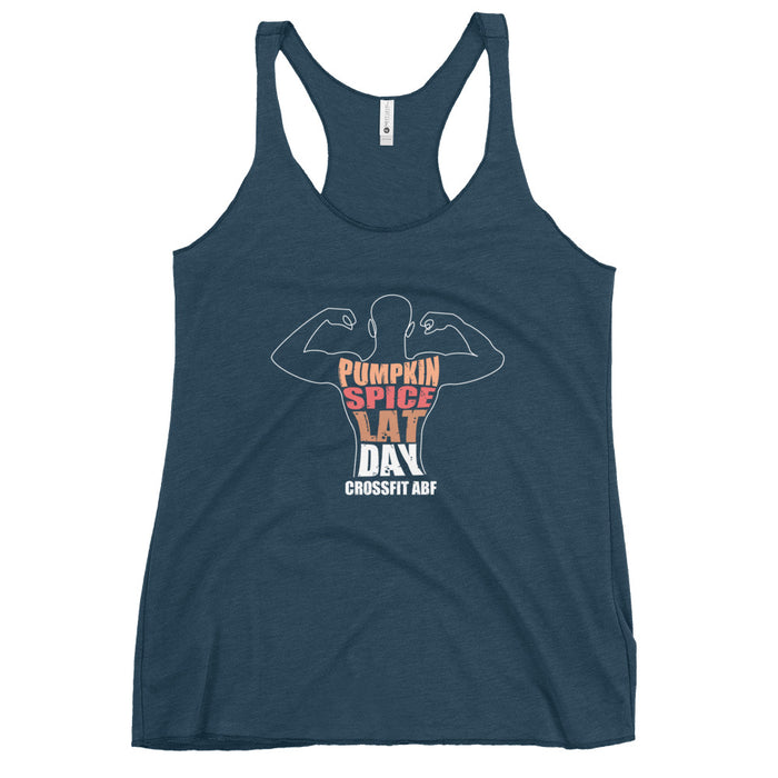 Pumpkin Spice Lat Day (White) - Women's Racerback Tank