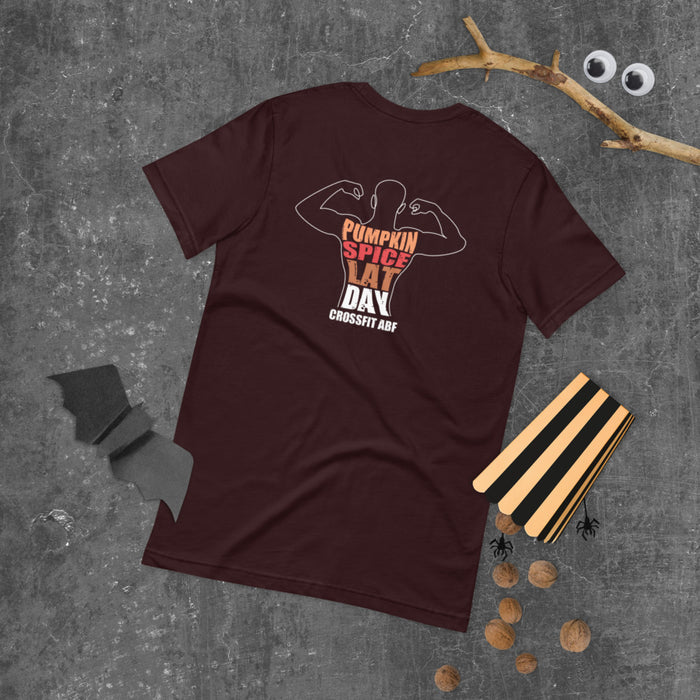 Pumpkin Spice Lat Day (White / Back) - Short-Sleeve Unisex T-Shirt
