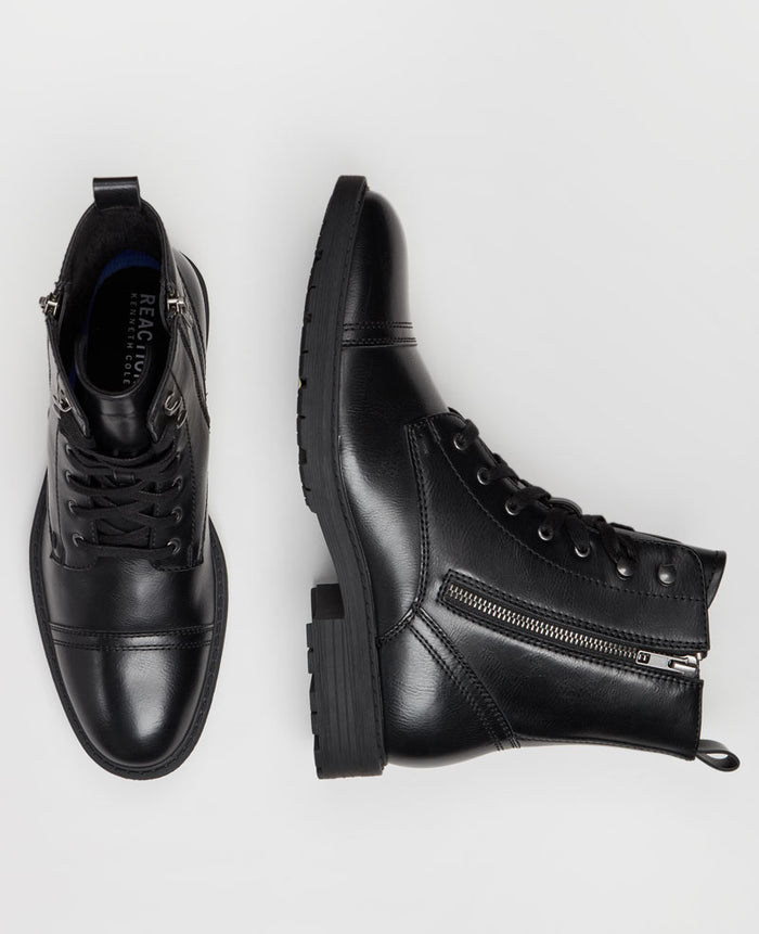 REACTION - Captain Cap Toe Double Zip Combat Boot