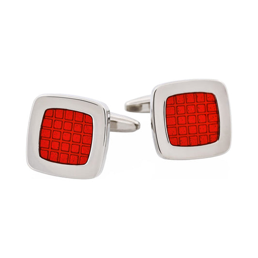 Red Enamel Square Cufflinks