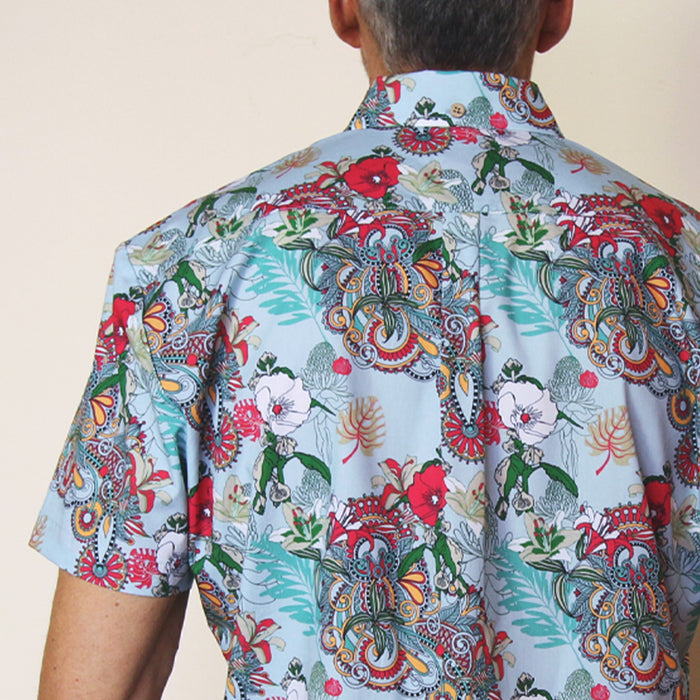 Retro Flora - Sky Blue - Back View