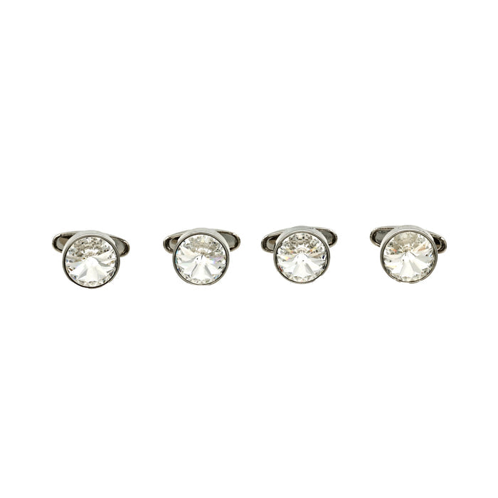 Rhodium and Crystal Shirt Studs (set of 4)