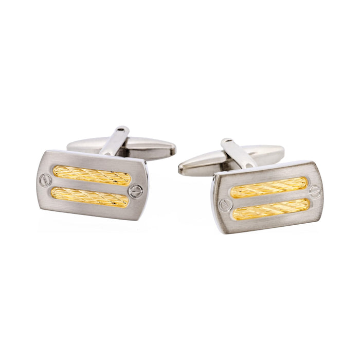 Rhodium & Gold Plated Cable Cufflinks