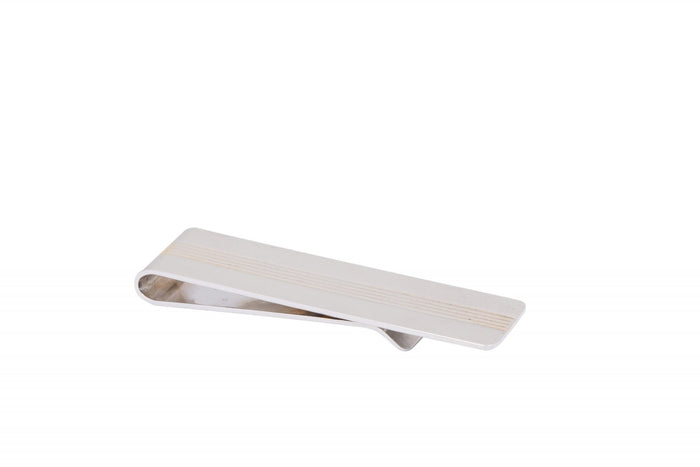 Rhodium & Gold Plated Striped Money Clip