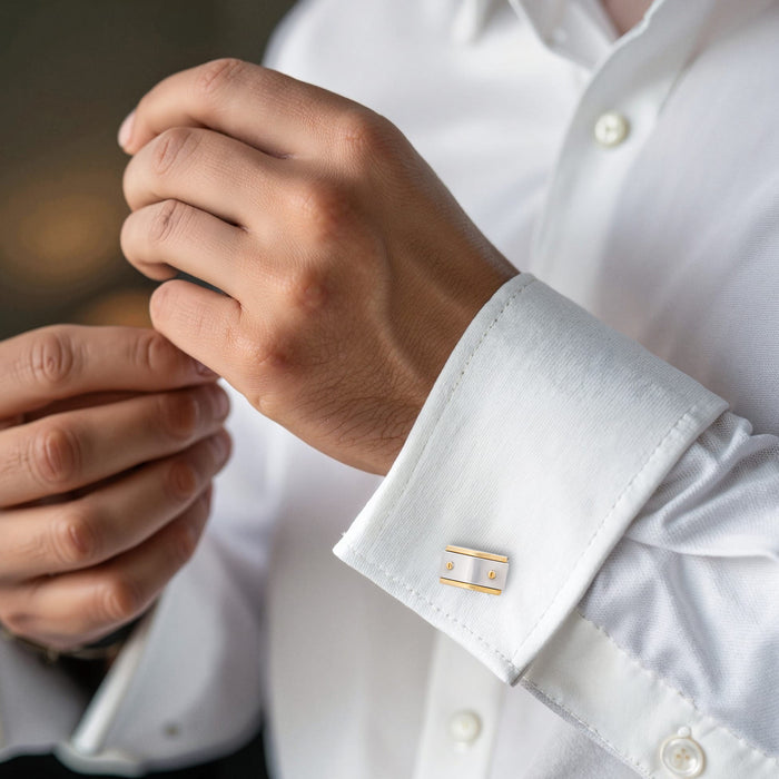 Rhodium & Gold Plated Trim Cufflinks