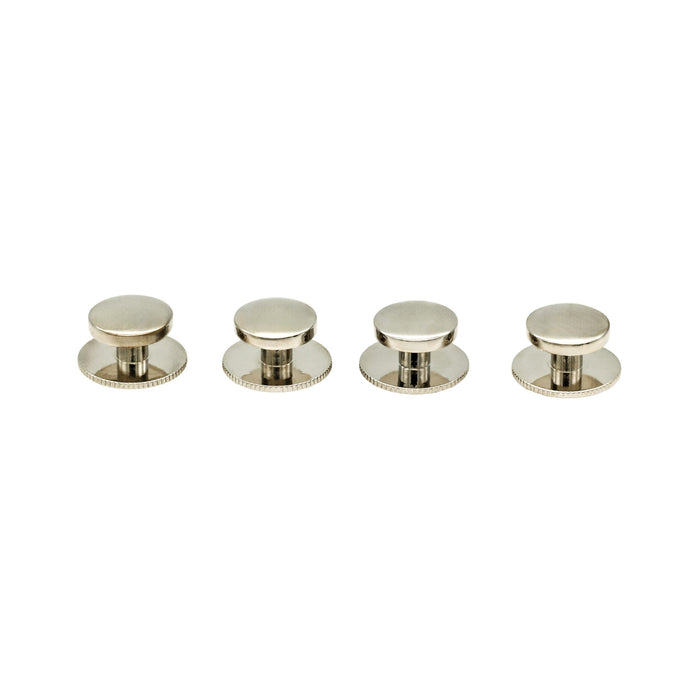Rhodium Military Screw Shirt Studs (set of 4)