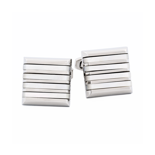 Rhodium Mother Of Pearl Cufflinks